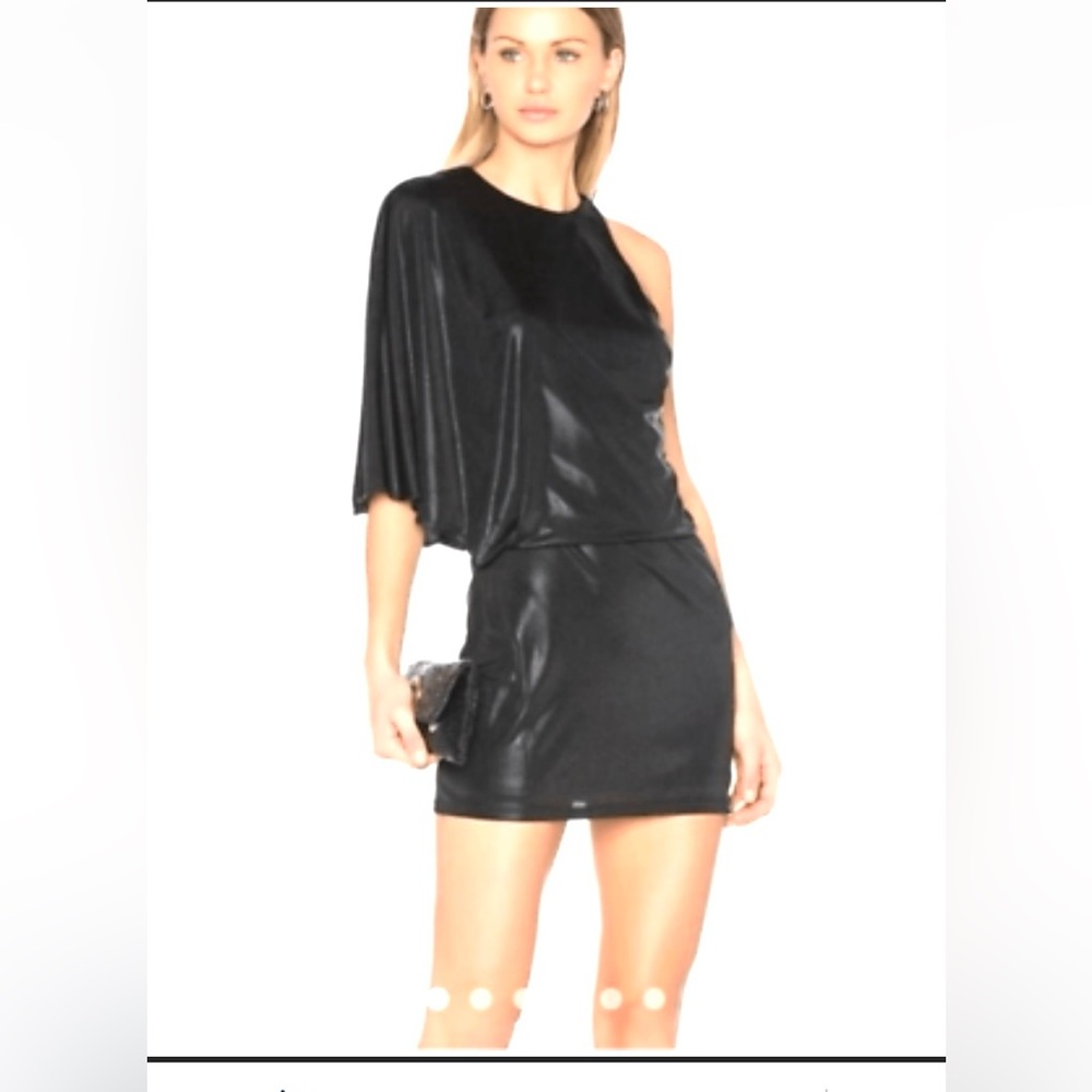 NWT Halston Heritage Black Bodycon One-Shoulder Dress